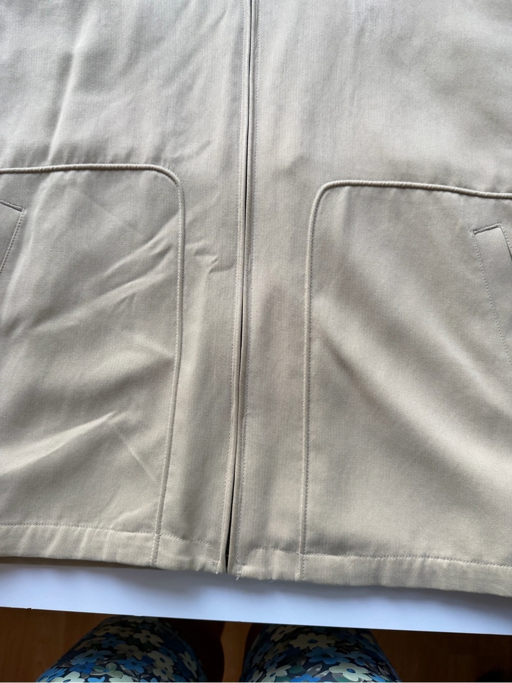 Tommy Bahama Men’s XXL 100% Silk Beige Full-Zip Jacket - Picture 5 of 16